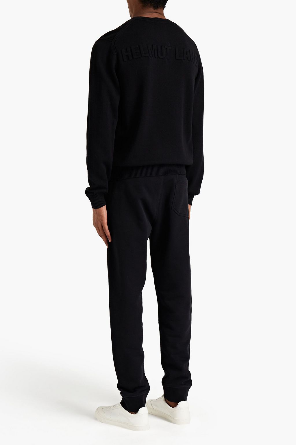 HELMUT LANG Embroidered cotton-fleece sweatpants