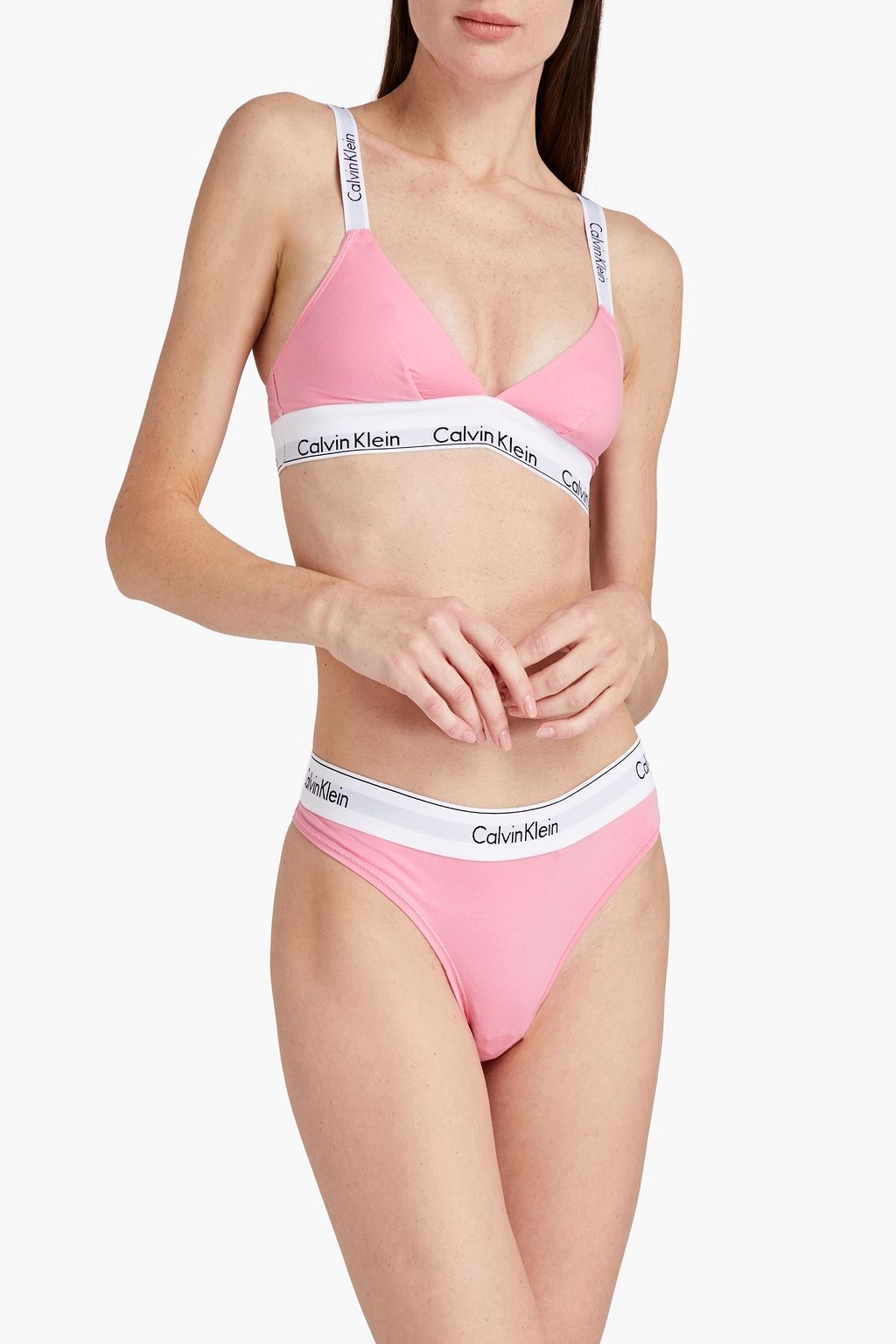 CALVIN KLEIN Printed stretch-cotton jersey thong