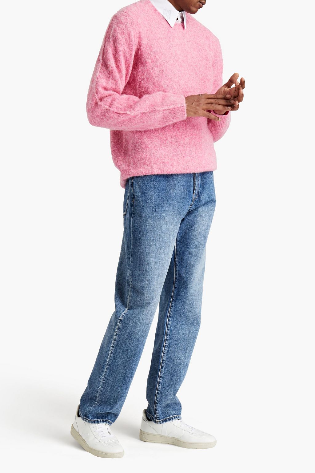 HELMUT LANG Brushed mélange knitted sweater