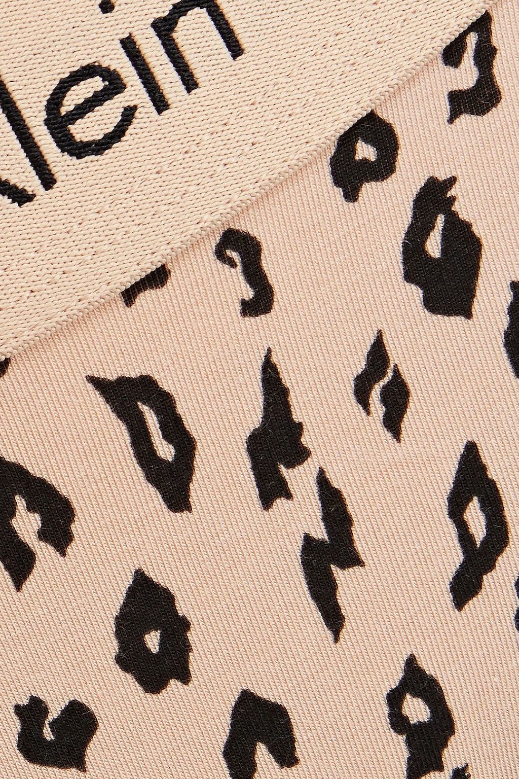 CALVIN KLEIN Leopard-print cotton-blend jersey mid-rise briefs