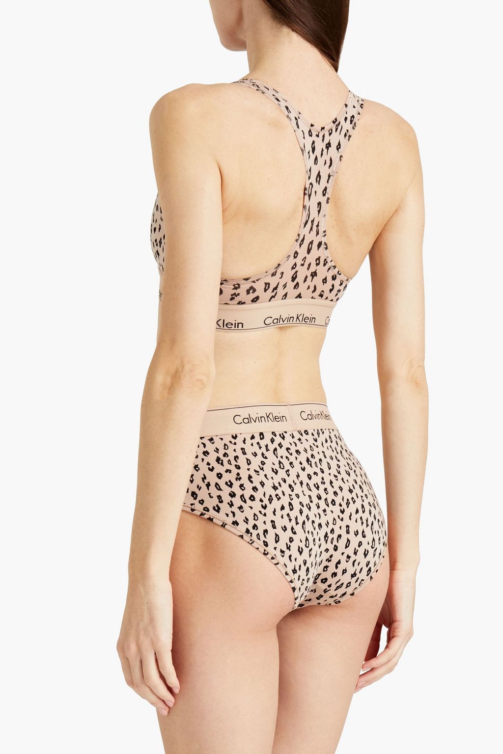 CALVIN KLEIN Leopard-print cotton-blend jersey mid-rise briefs