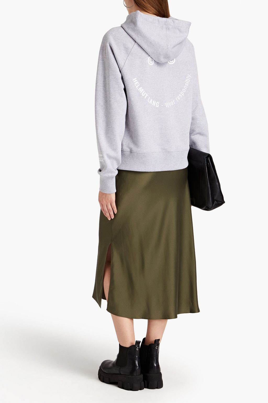 HELMUT LANG Printed French cotton-terry hoodie