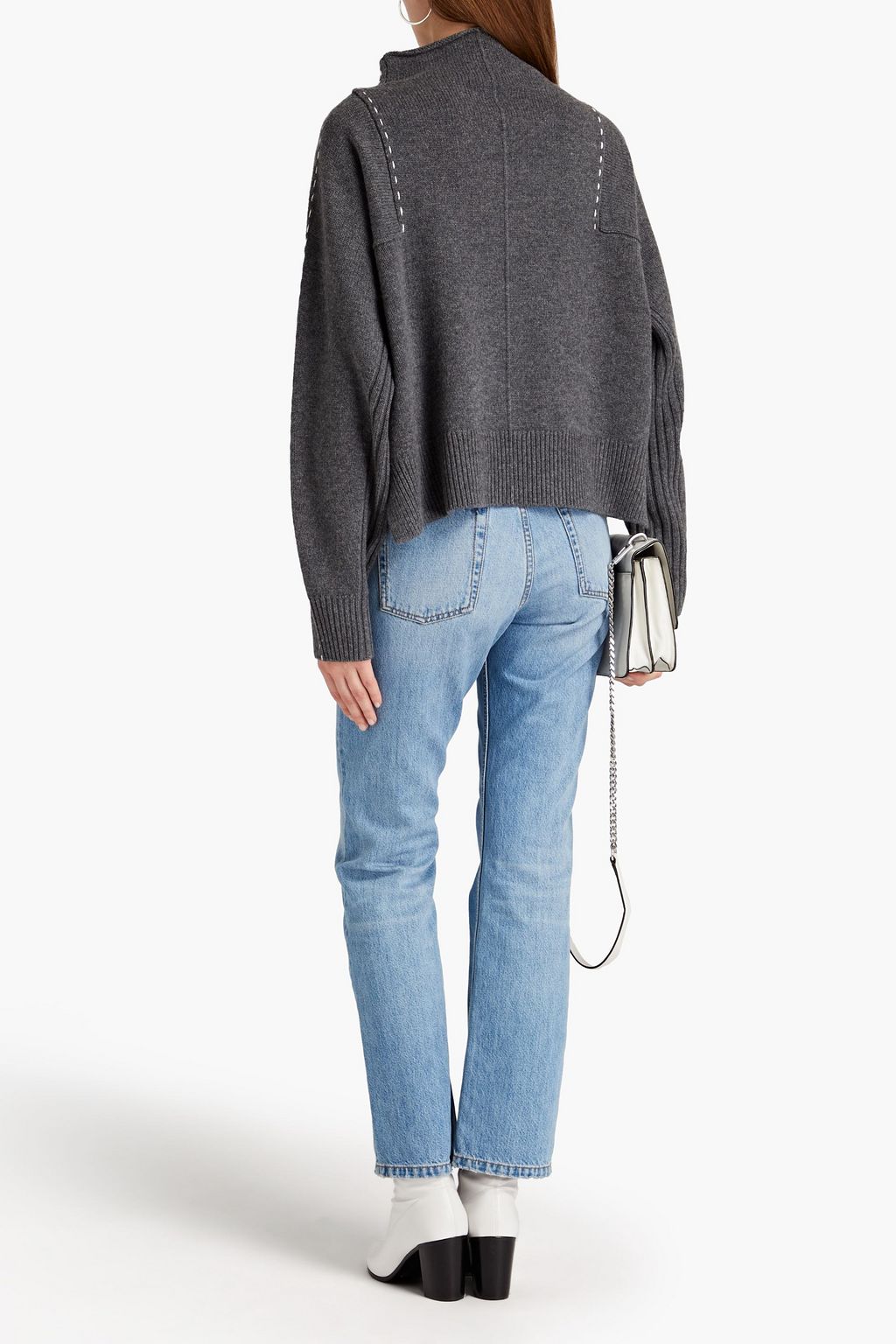 HELMUT LANG Mélange wool and cashmere-blend turtleneck sweater