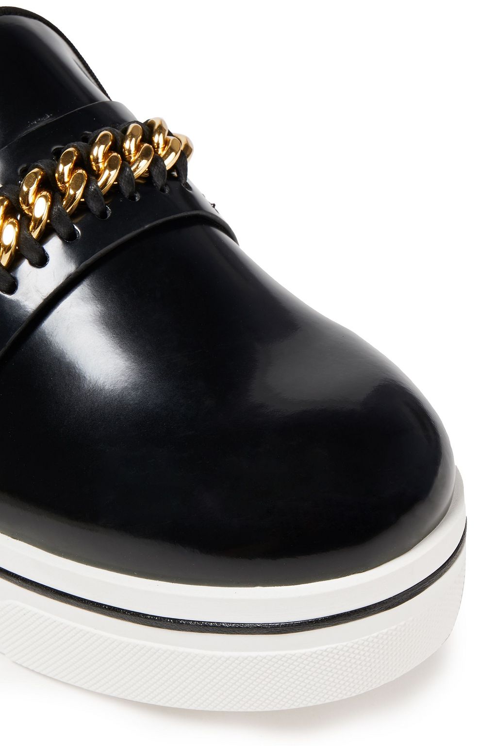 STELLA MCCARTNEY Binx chain-trimmed faux leather platform sneakers