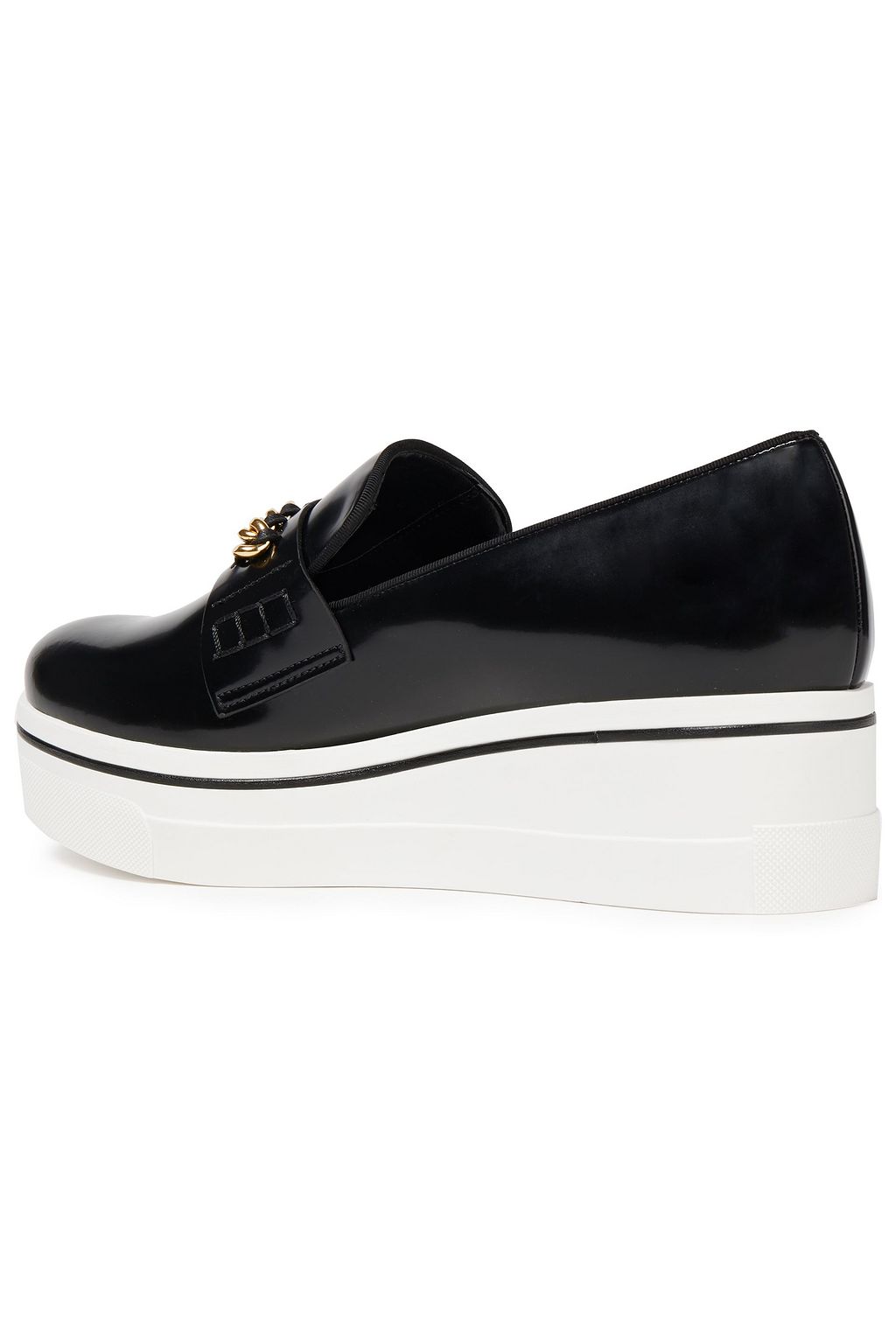 STELLA MCCARTNEY Binx chain-trimmed faux leather platform sneakers
