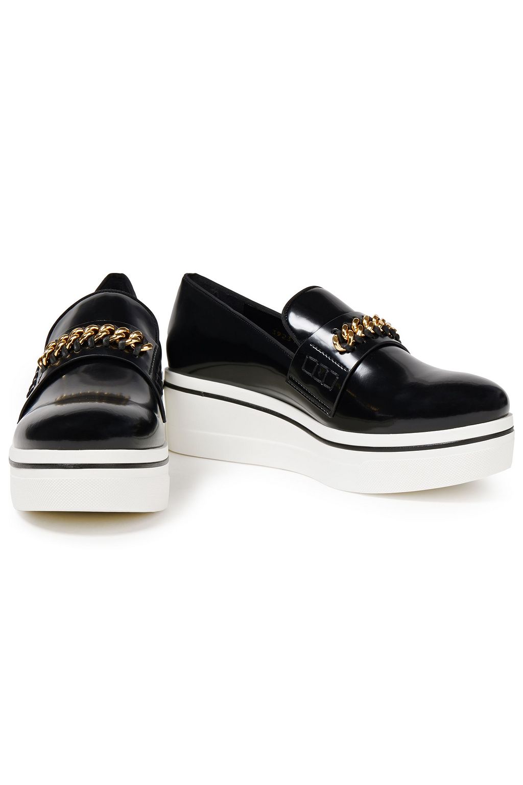 STELLA MCCARTNEY Binx chain-trimmed faux leather platform sneakers
