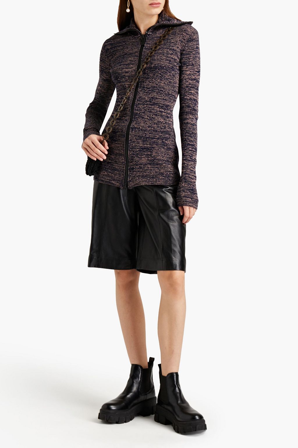 M MISSONI Marled ribbed-knit cardigan
