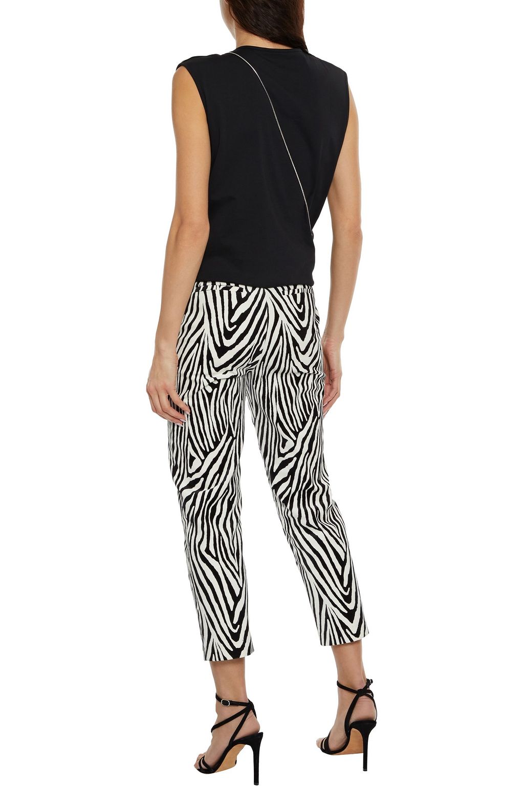 BALMAIN Button-embellished flocked cotton-jersey tank