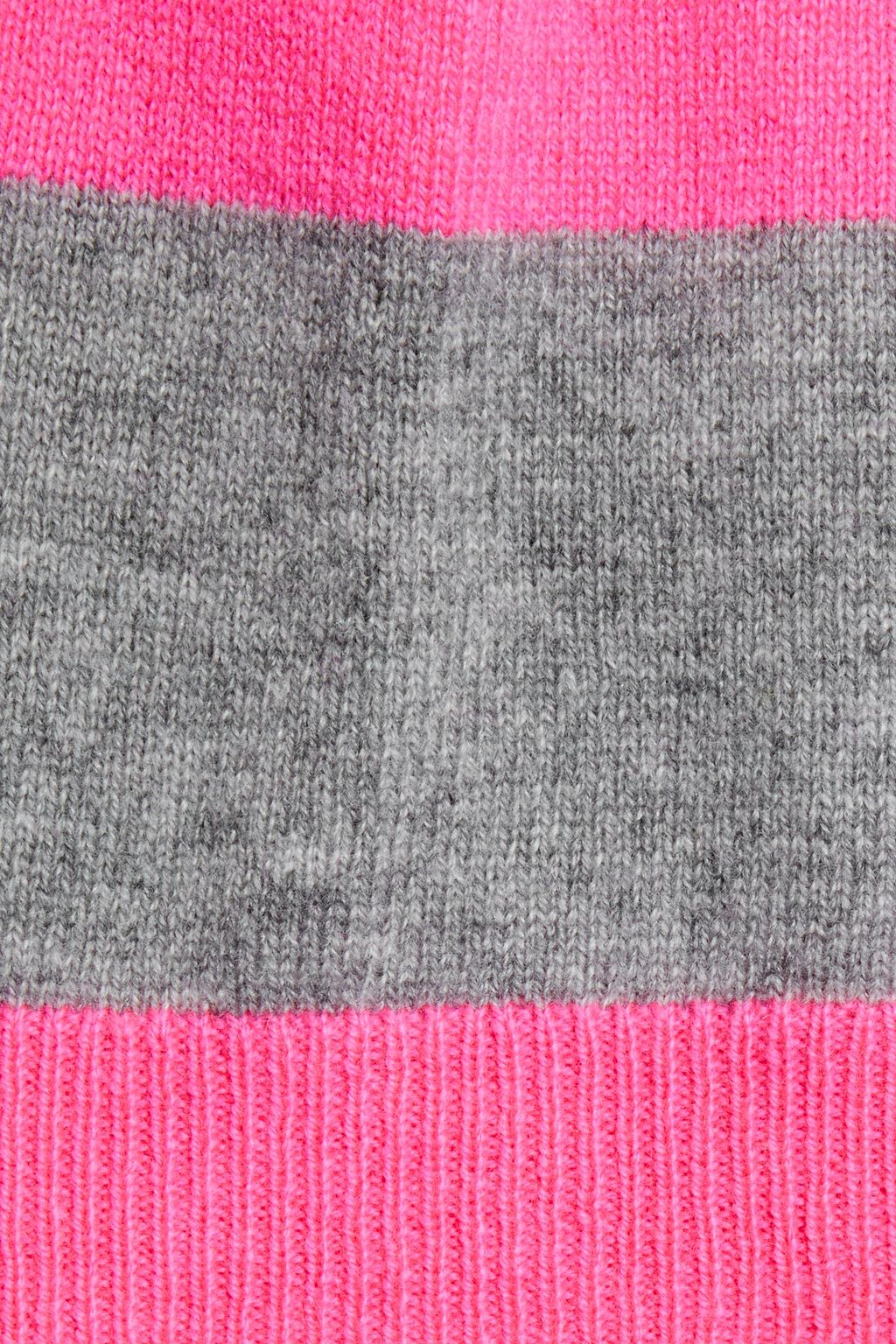 CHINTI & PARKER Pompom-embellished striped wool and cashmere-blend beanie