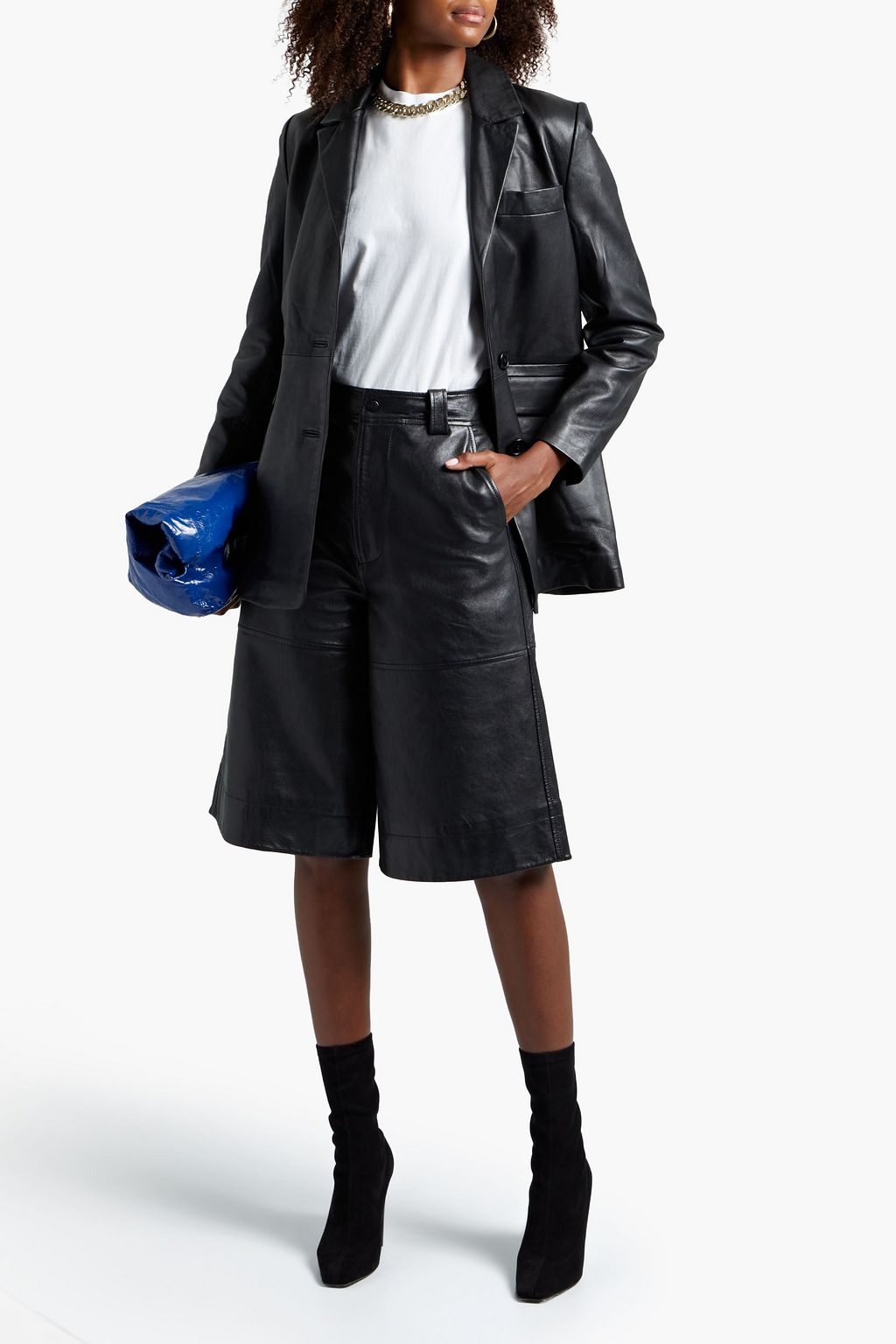 WALTER BAKER Kiki snake-effect leather blazer