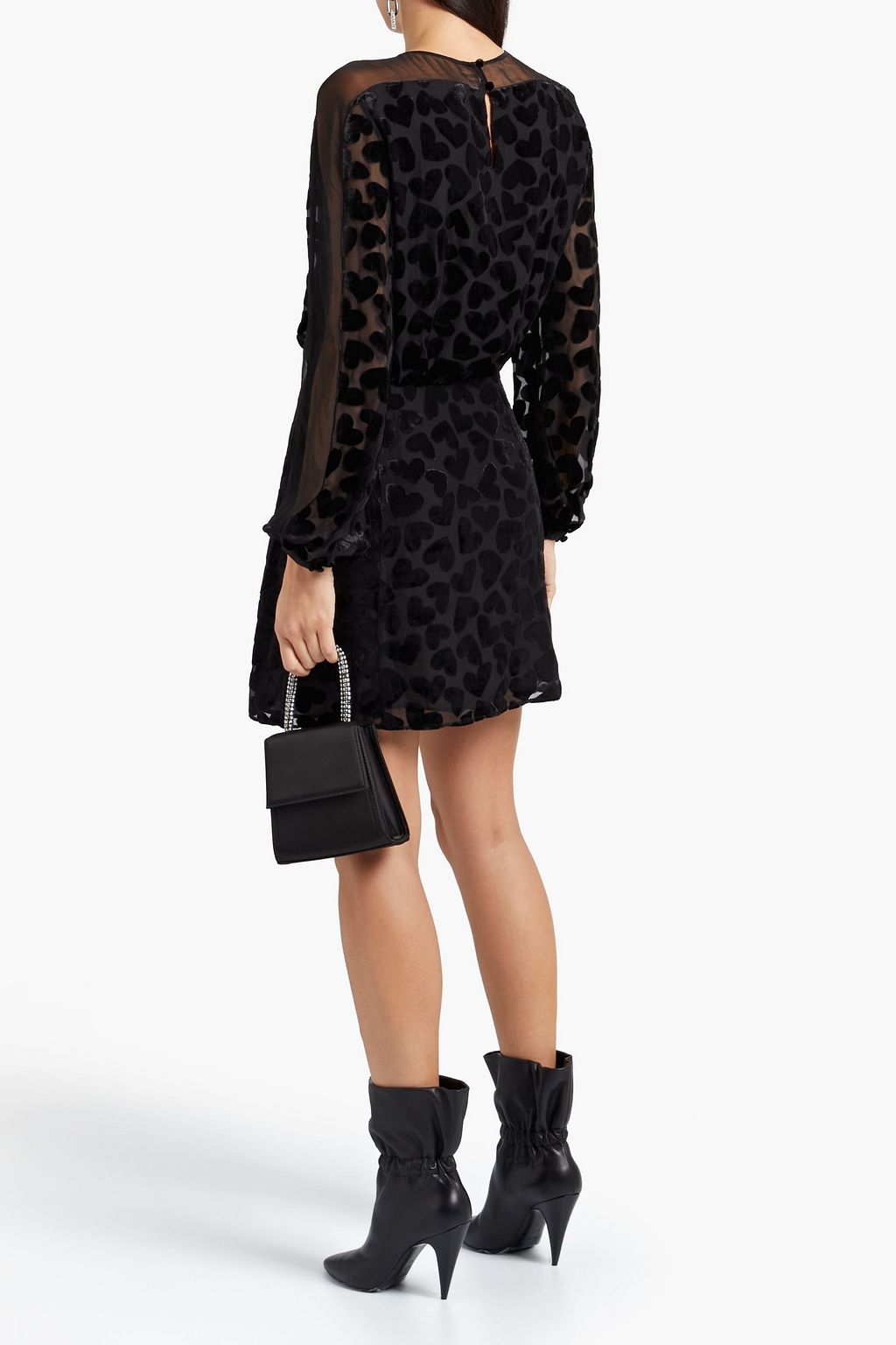SAINT LAURENT Devoré-velvet mini dress