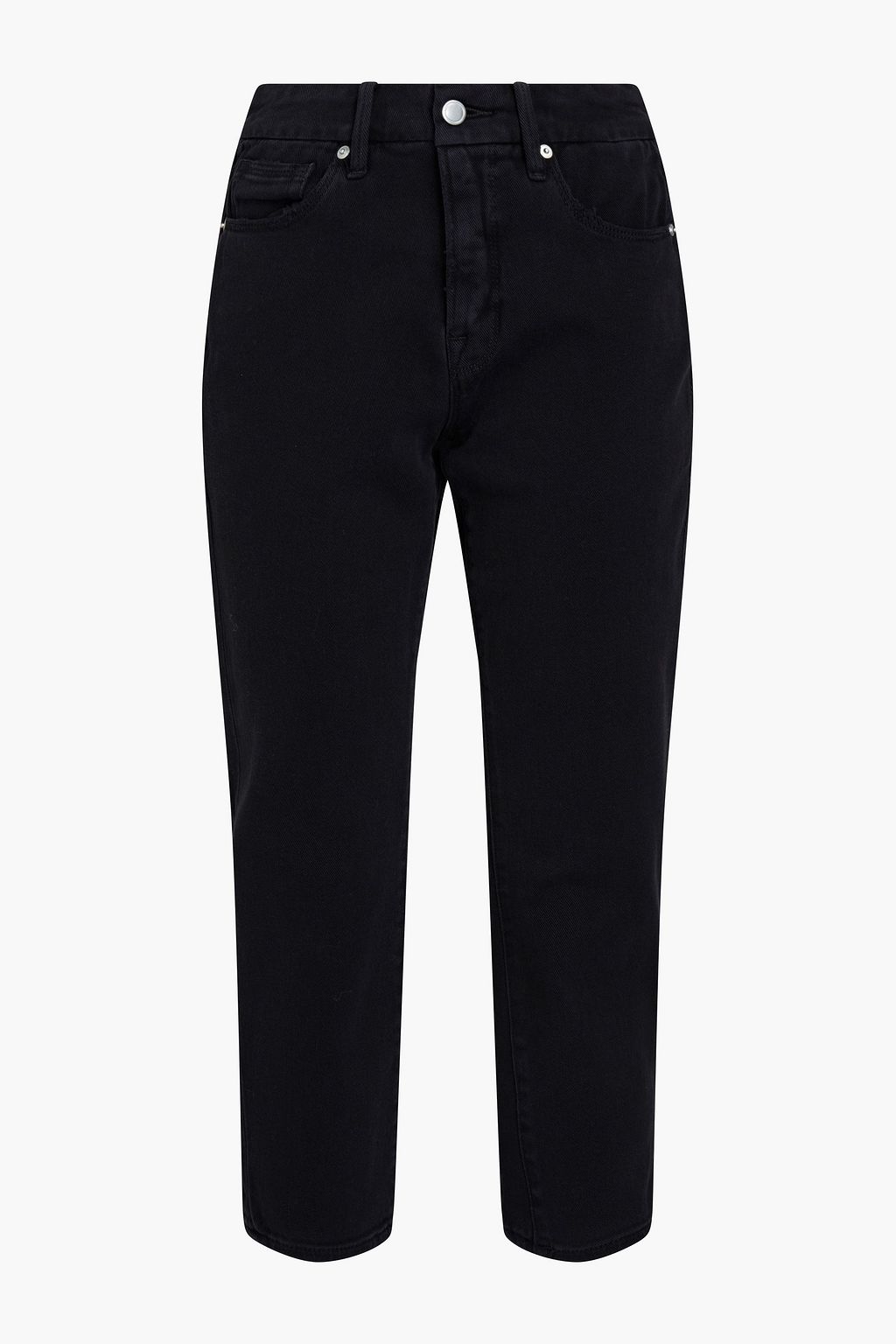 Black Cropped high-rise tapered jeans 