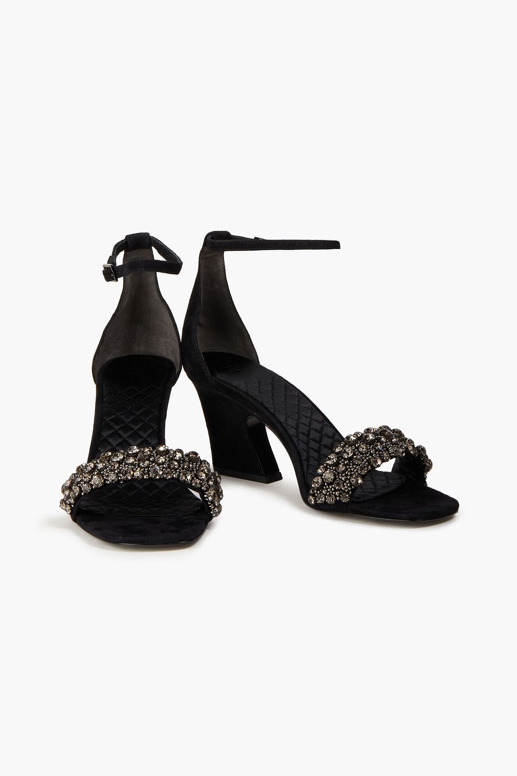 TORY BURCH Crystal-embellished suede sandals