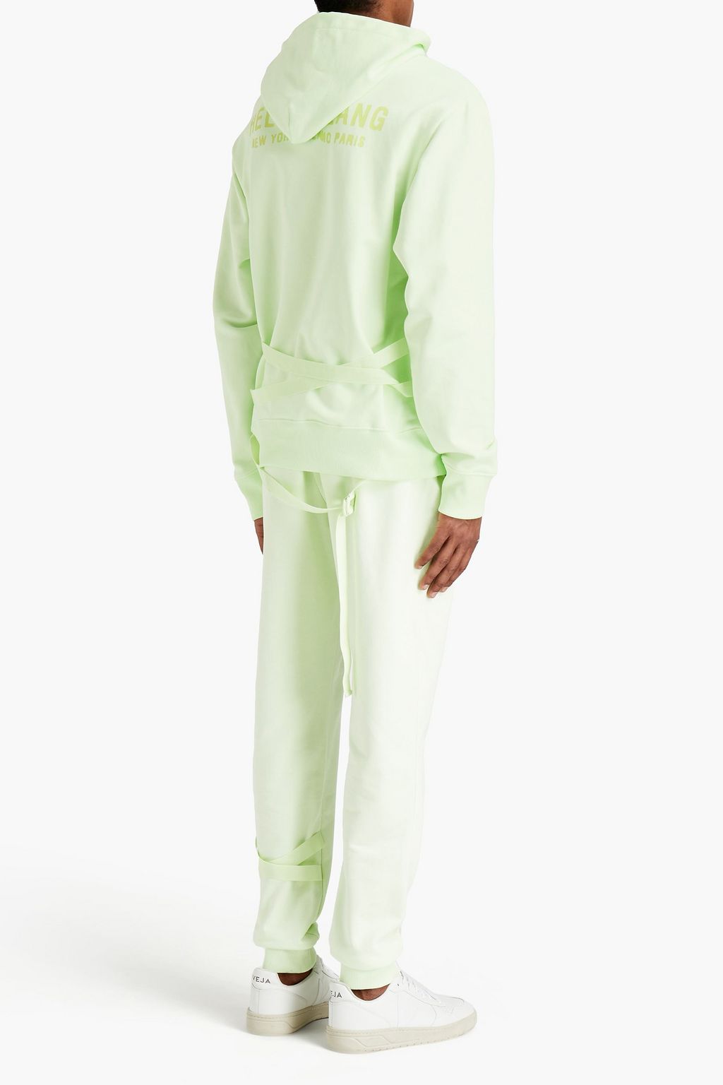 HELMUT LANG Printed French cotton-blend terry hoodie