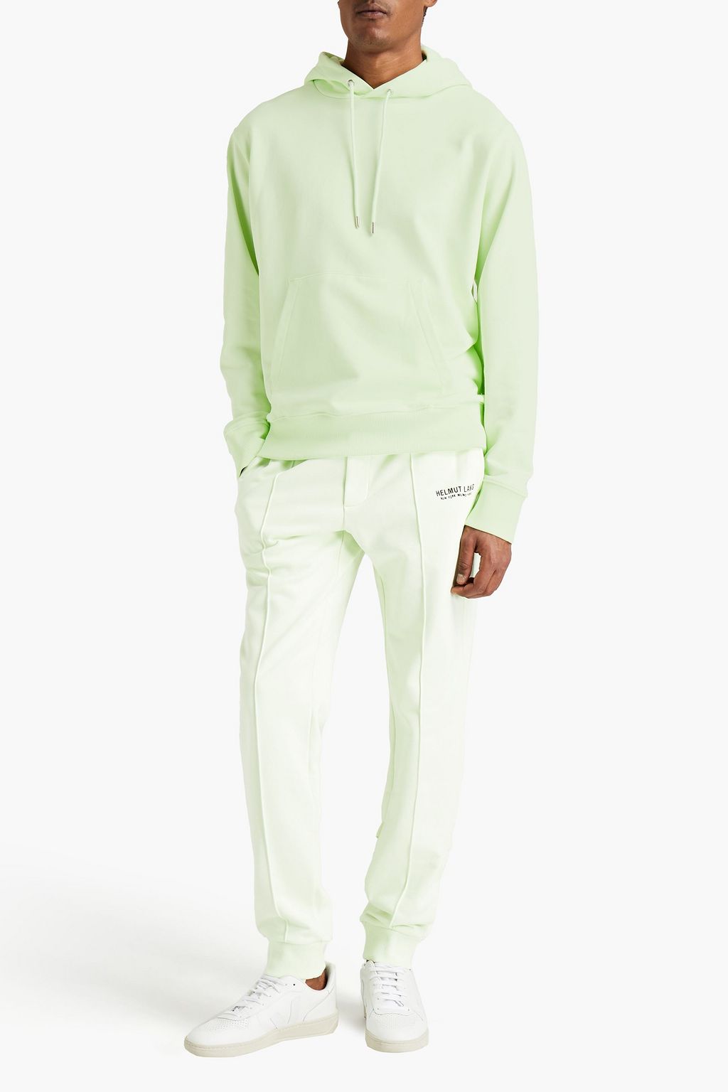 HELMUT LANG Printed French cotton-blend terry hoodie