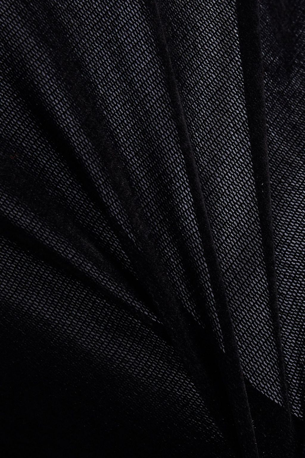 HELMUT LANG Velvet and tulle turtleneck top