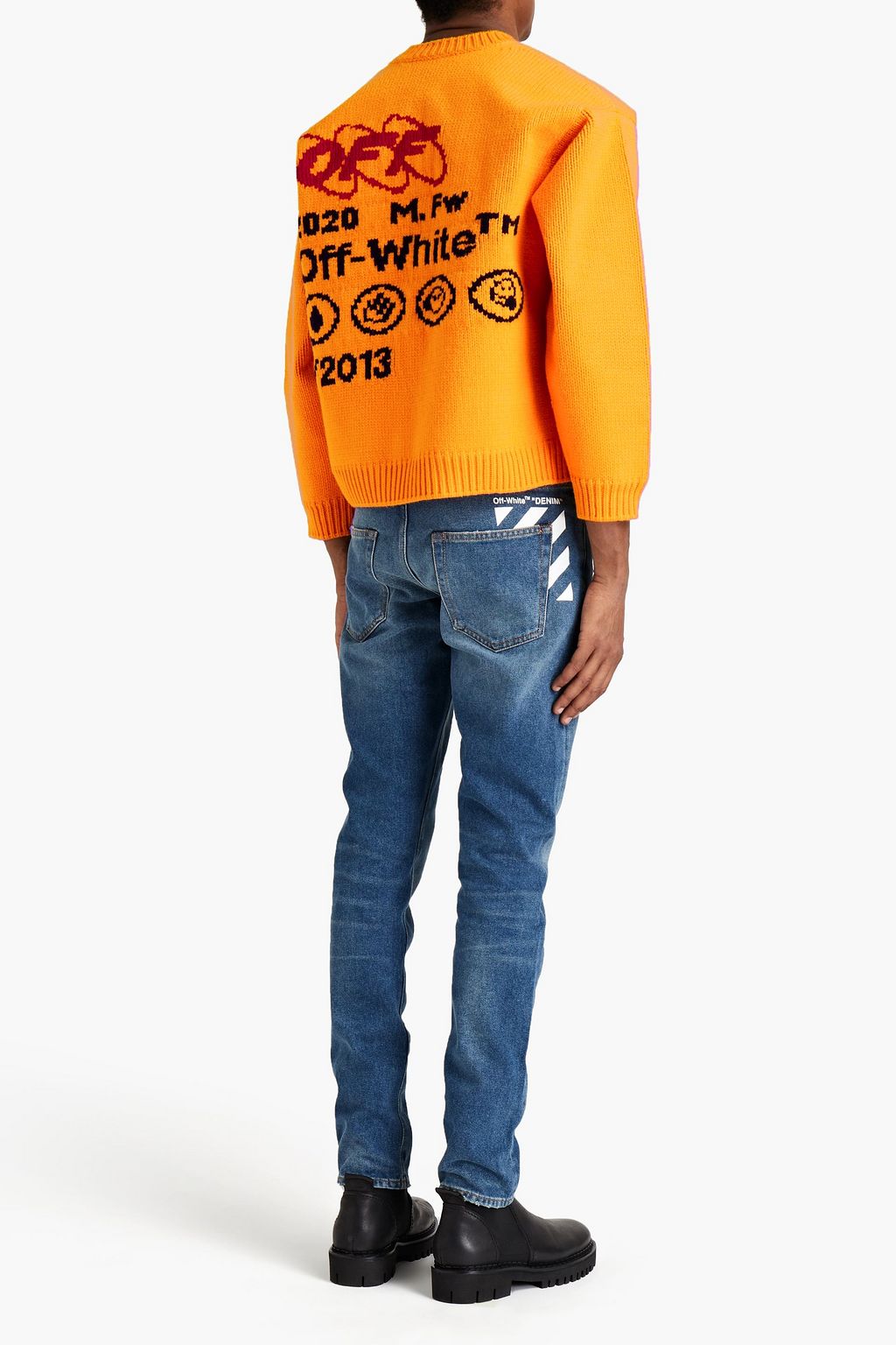 OFF-WHITE™ Jacquard-knit wool-blend sweater