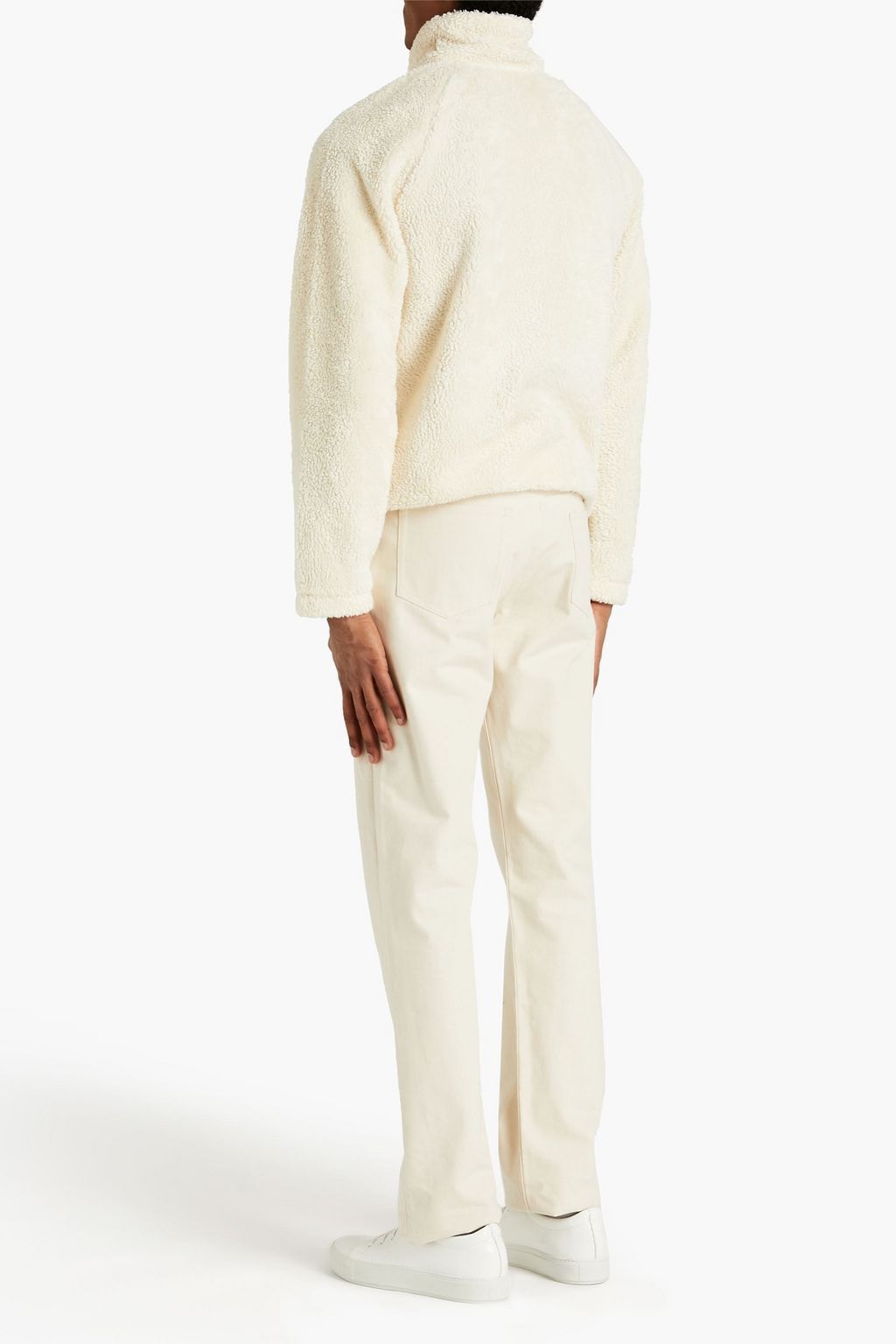 HELMUT LANG Cotton-blend fleece half-zip sweater