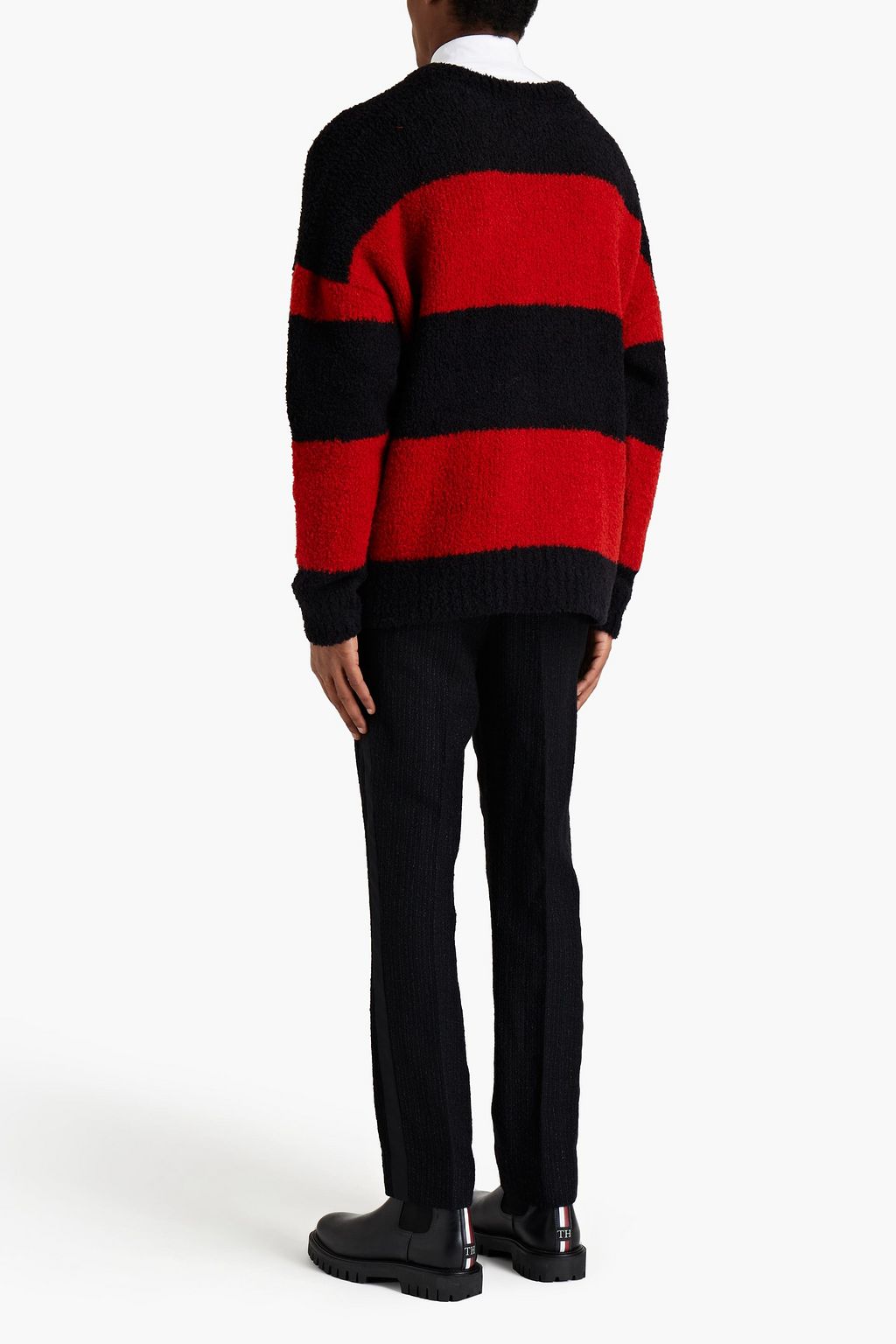 AMIRI Striped boucléknit woolblend sweater THE