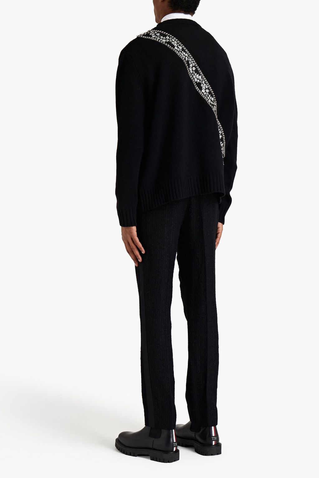 AMIRI Embellished wool and cashmere-blend sweater