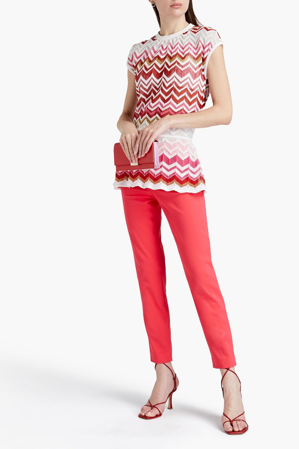 M MISSONI Cropped cotton-blend stretch-cady tapered pants