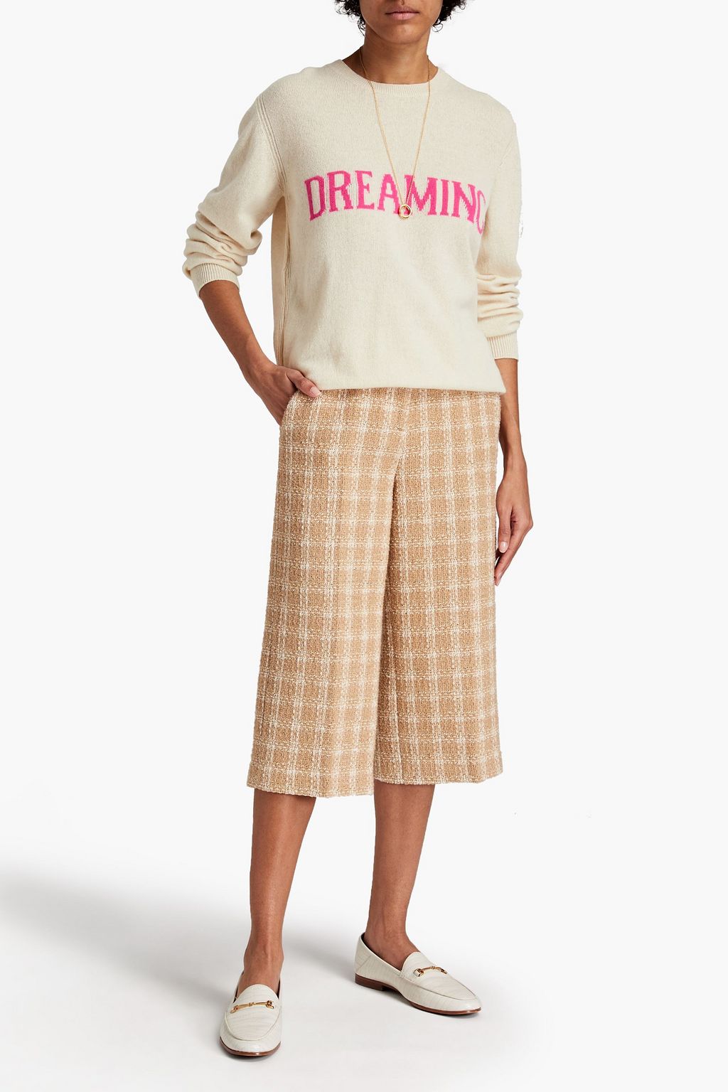 ALBERTA FERRETTI Intarsia wool and cashmere-blend sweater