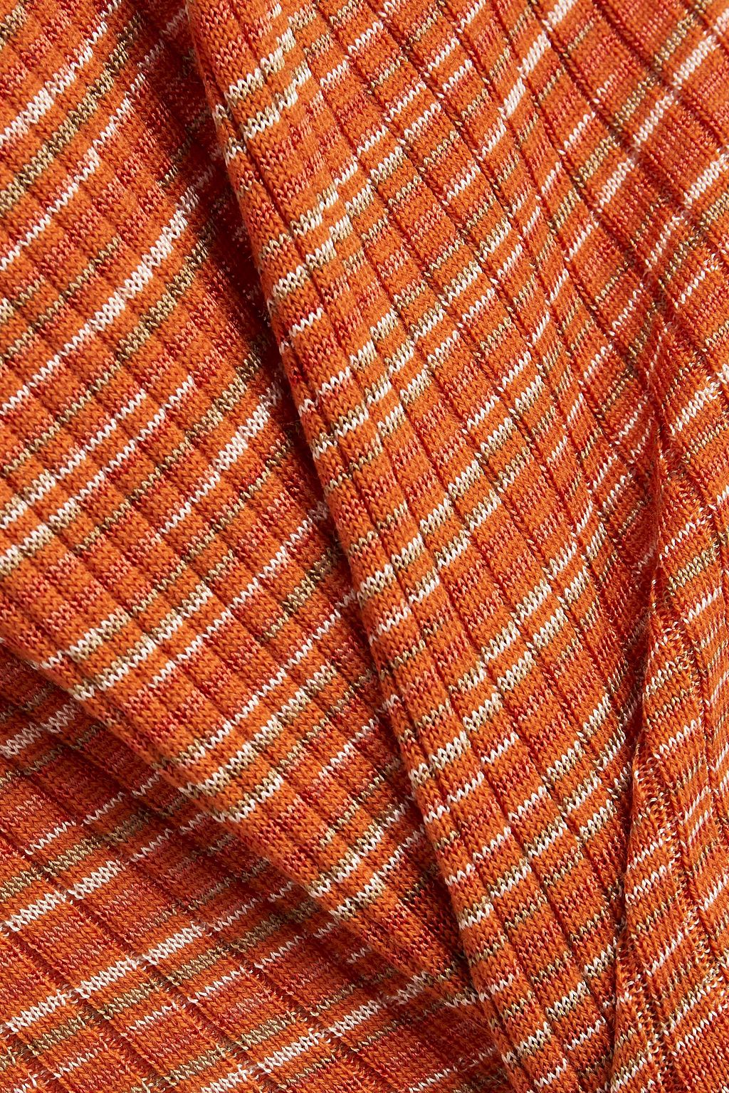 M MISSONI Mélange ribbed-knit lamé midi skirt