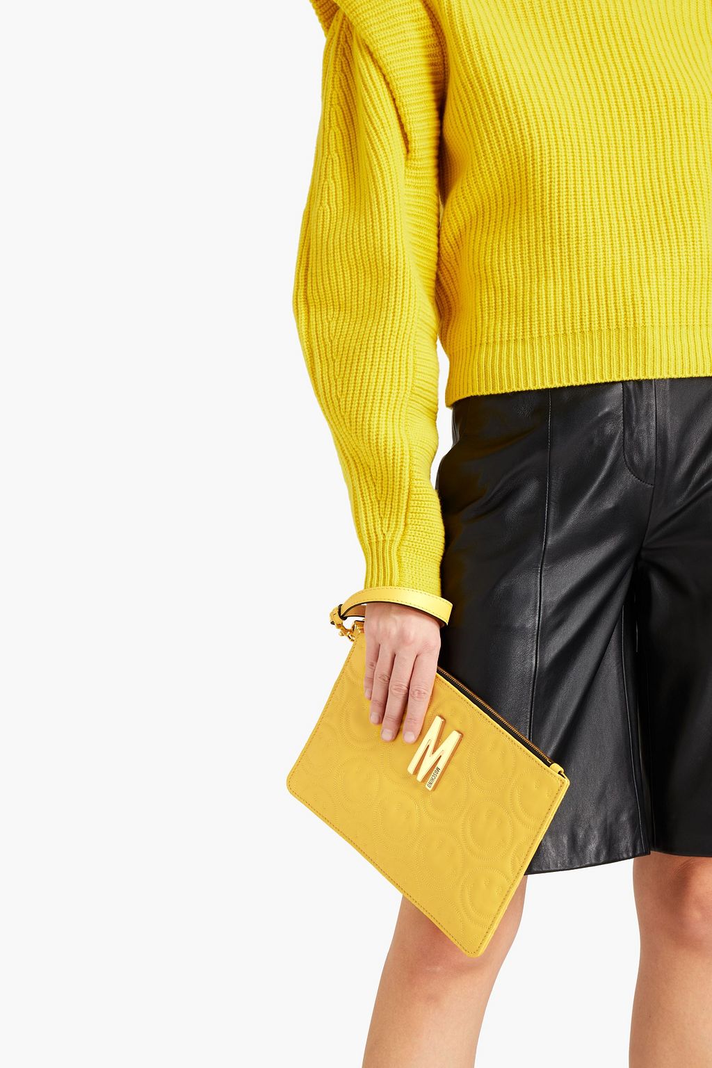 MOSCHINO Quilted leather clutch