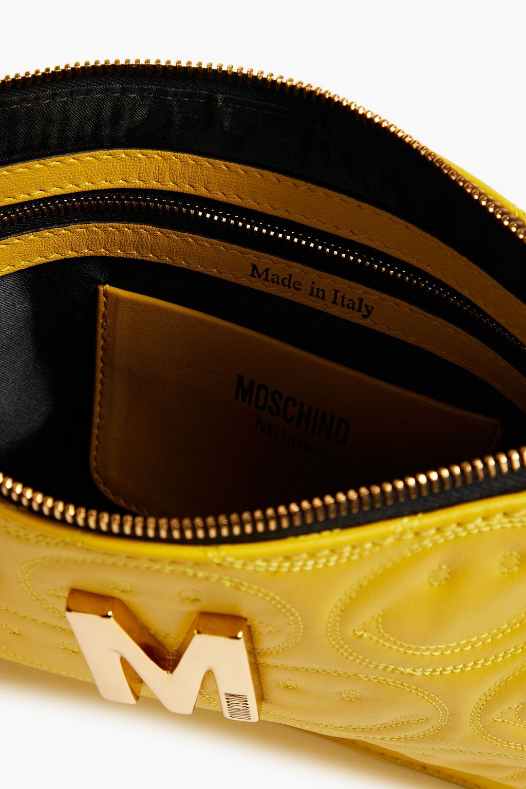 MOSCHINO Quilted leather clutch