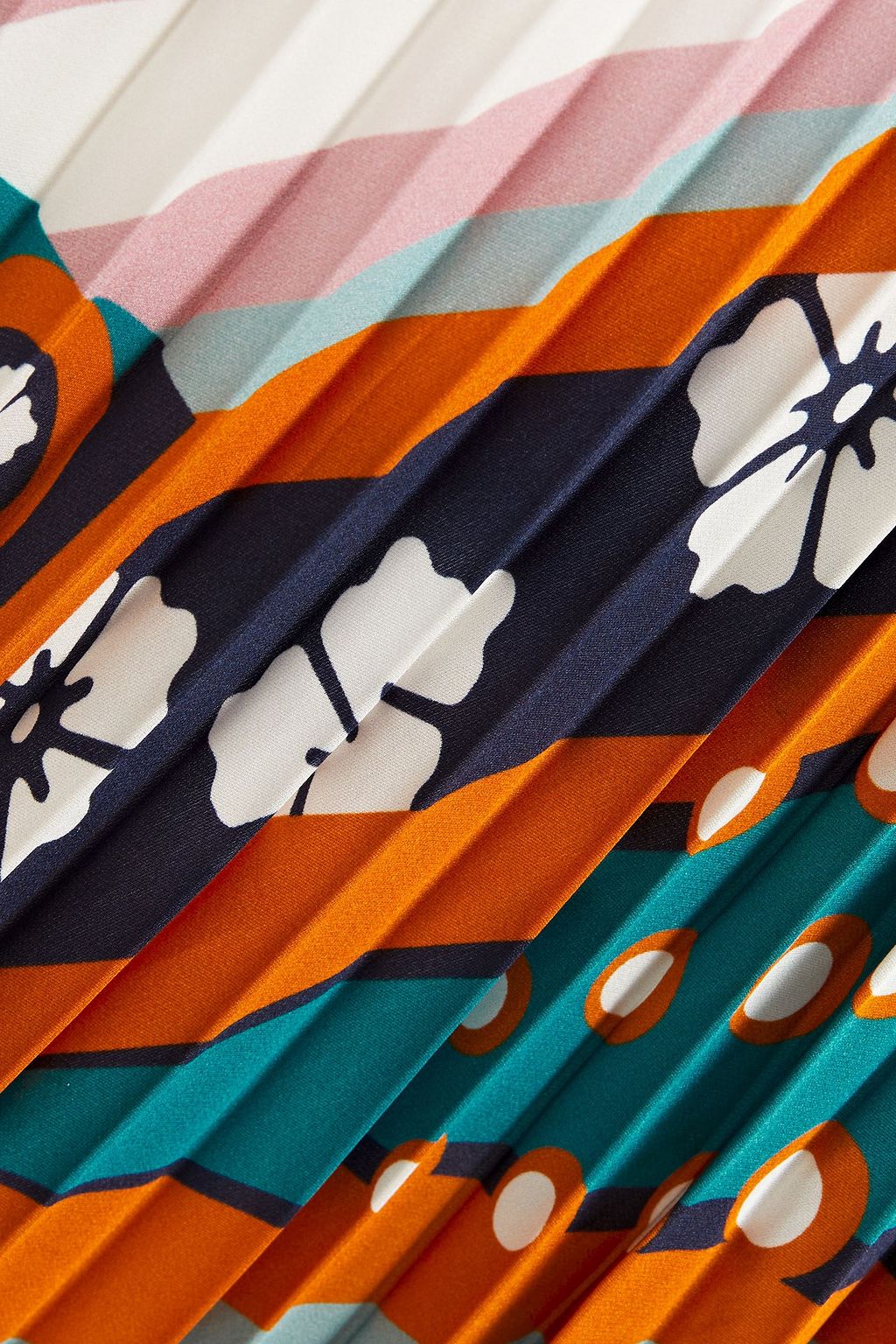 M MISSONI Pleated printed satin skirt
