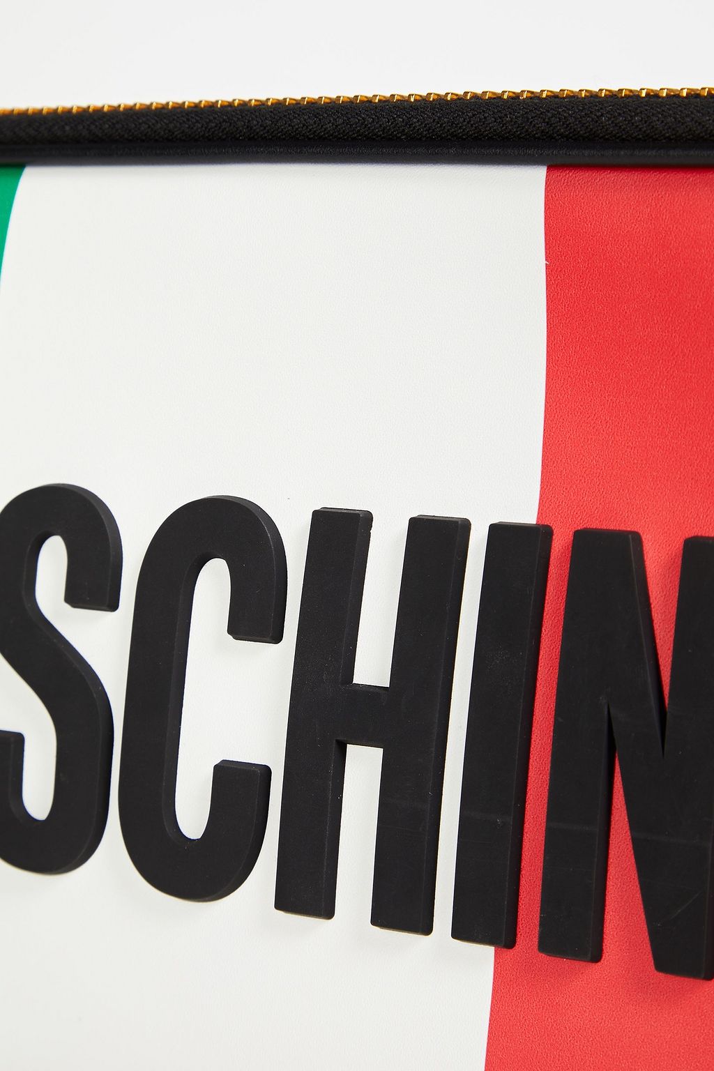 MOSCHINO Schultertasche aus Leder in Colour-Block-Optik mit Print