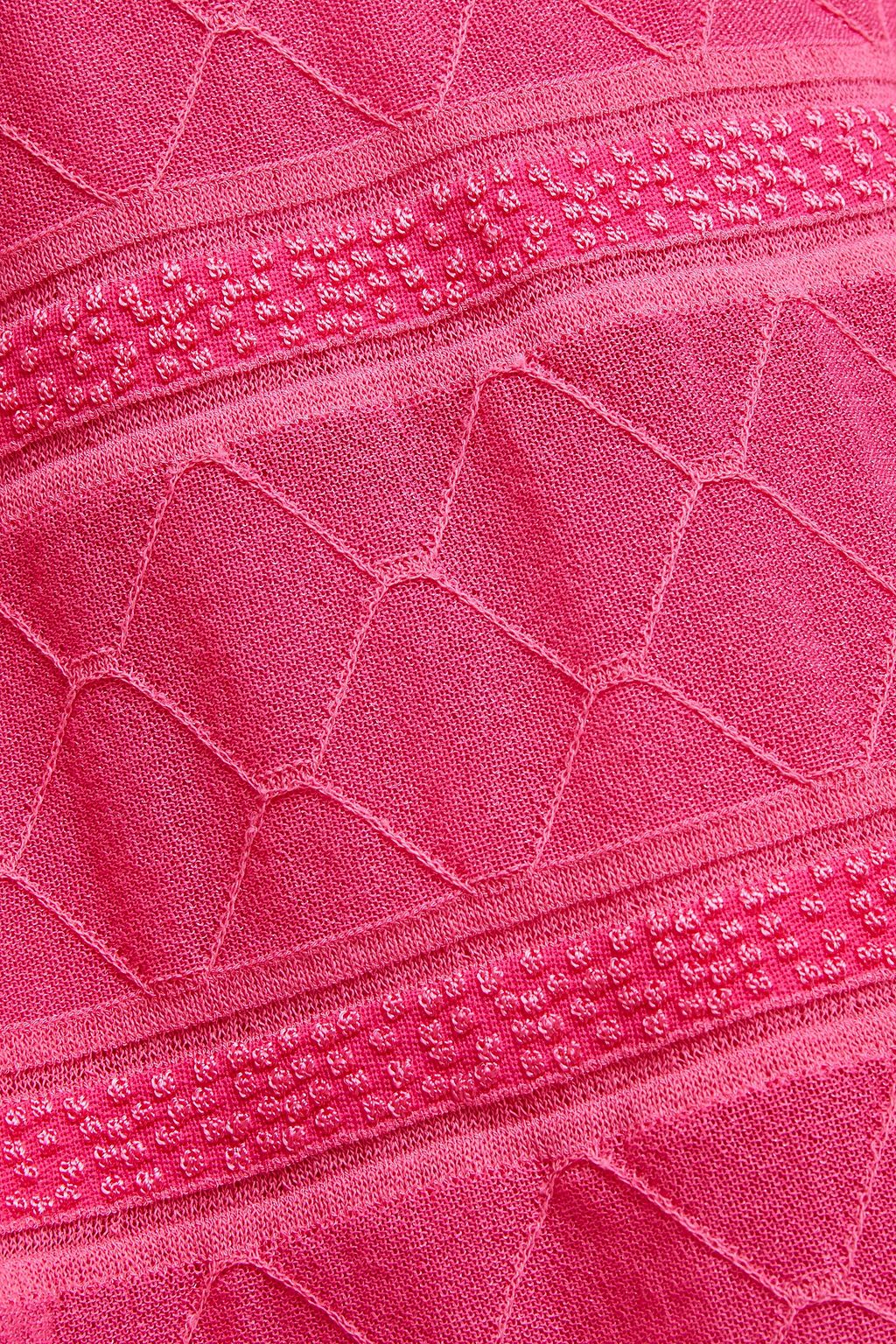 M MISSONI Bouclè-trimmed crochet-knit mini skirt