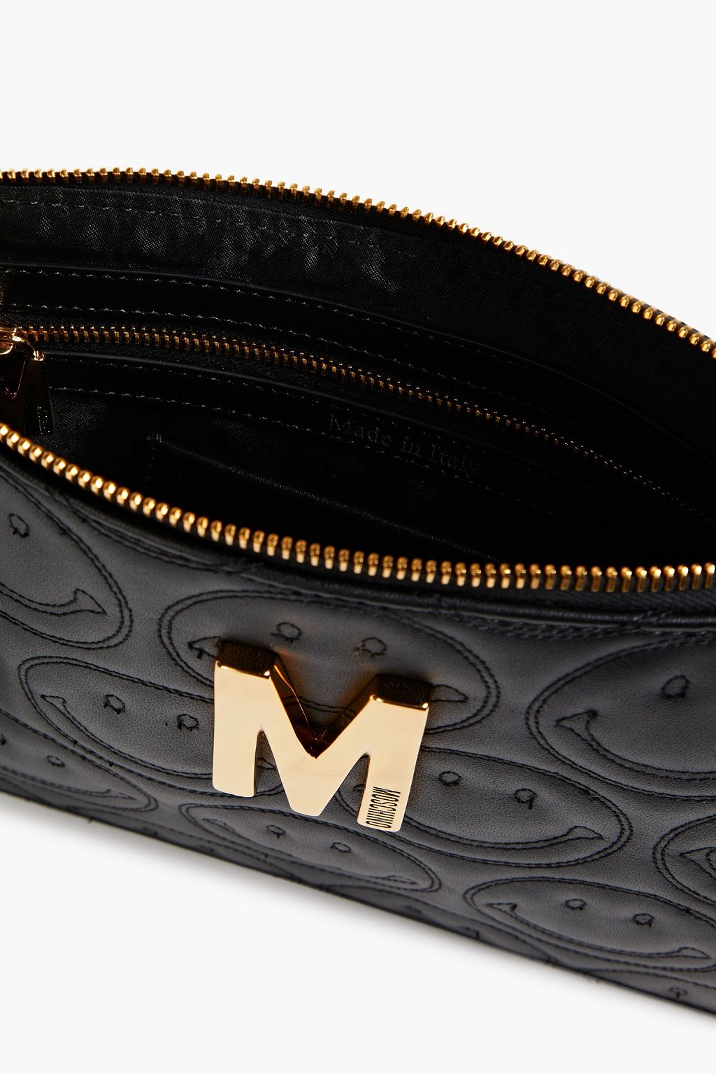 MOSCHINO Quilted leather clutch