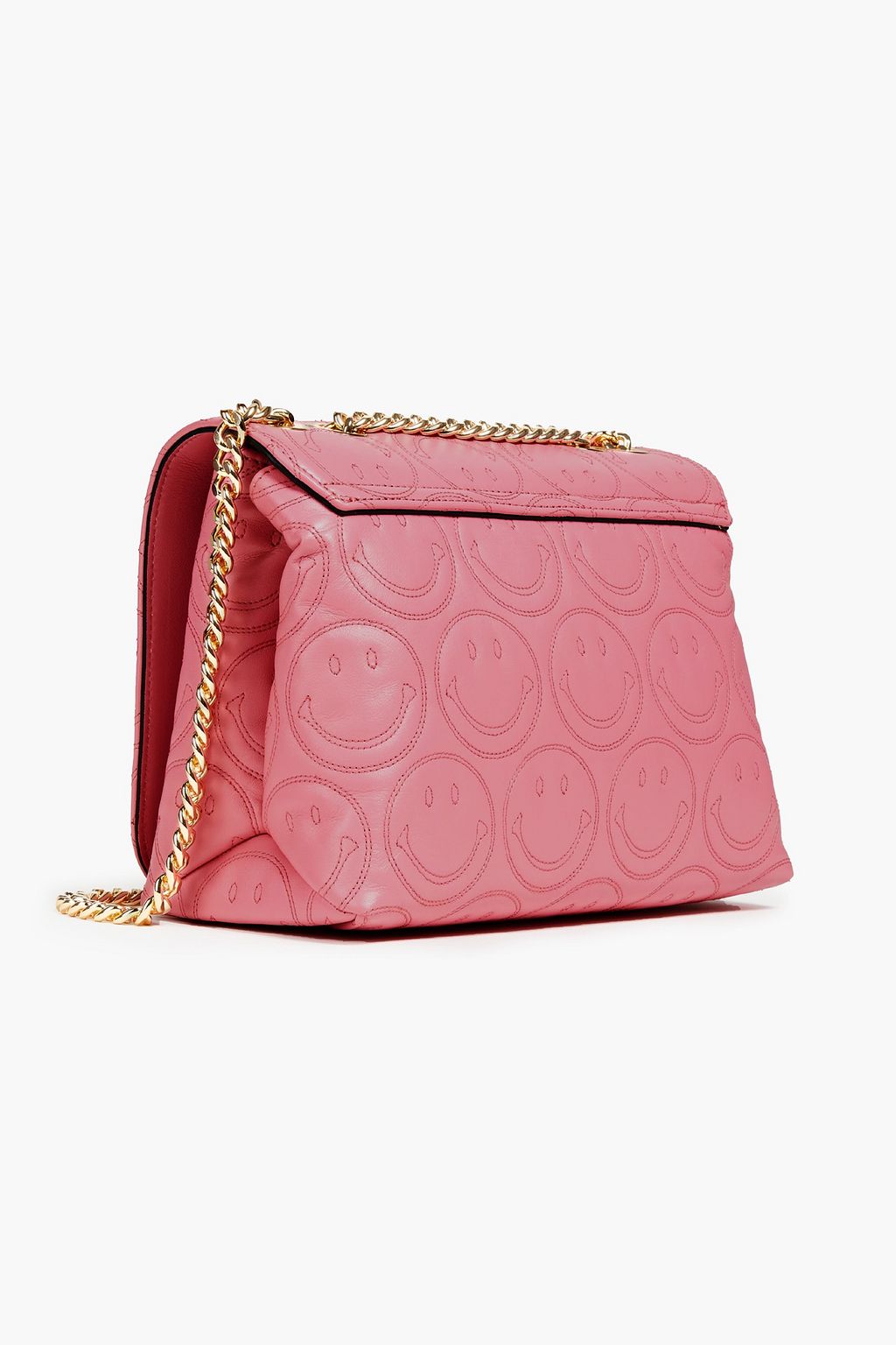 MOSCHINO Schultertasche aus gestepptem Leder mit Verzierung