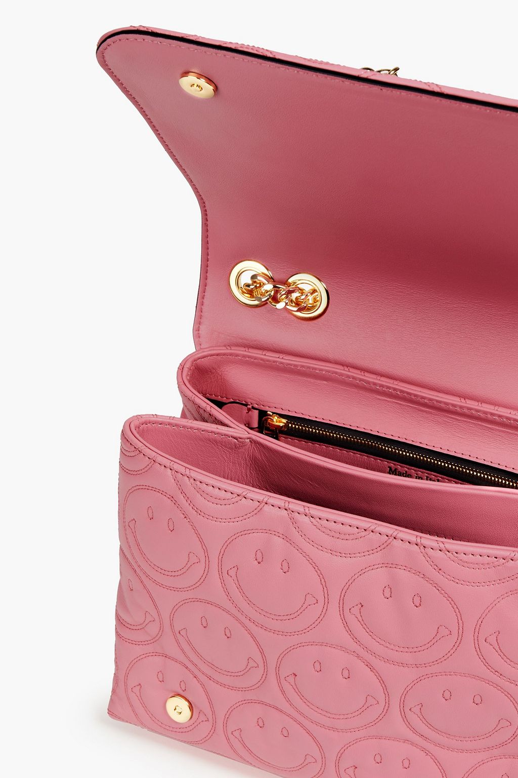 MOSCHINO Embellished quilted leather shoulder bag THE