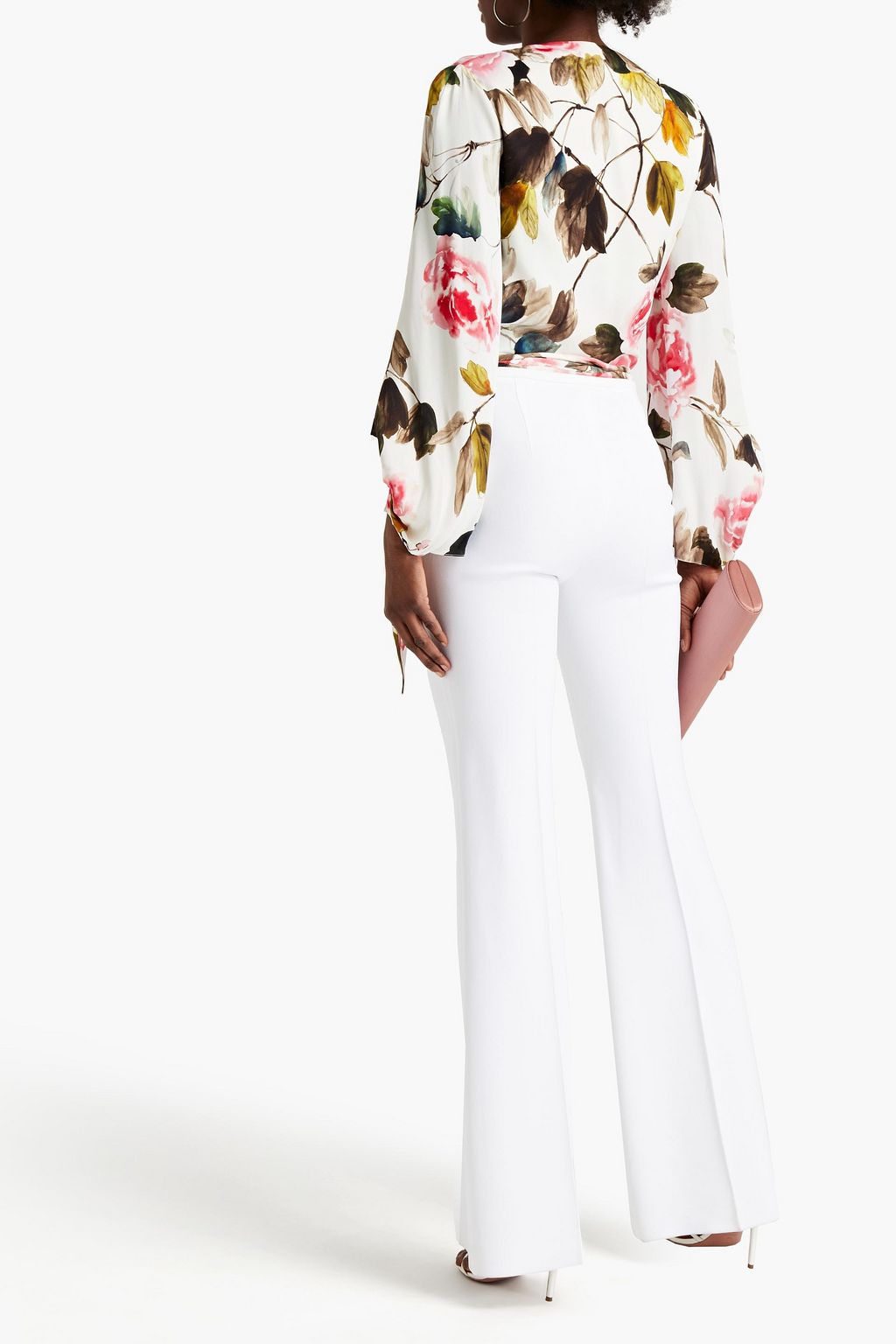 JENNY PACKHAM Floral-print crepe de chine wrap top