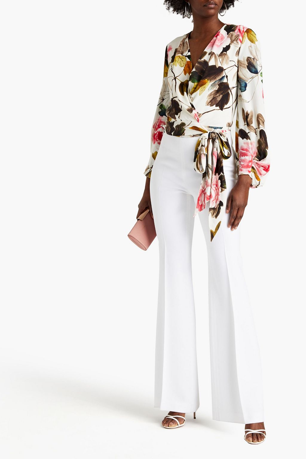 JENNY PACKHAM Floral-print crepe de chine wrap top