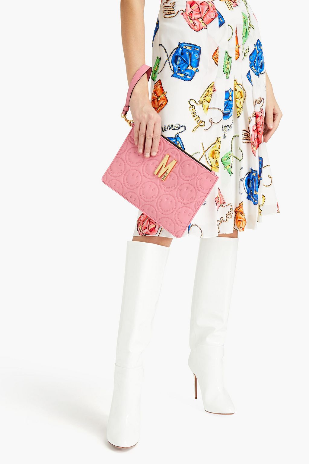 MOSCHINO Quilted leather clutch