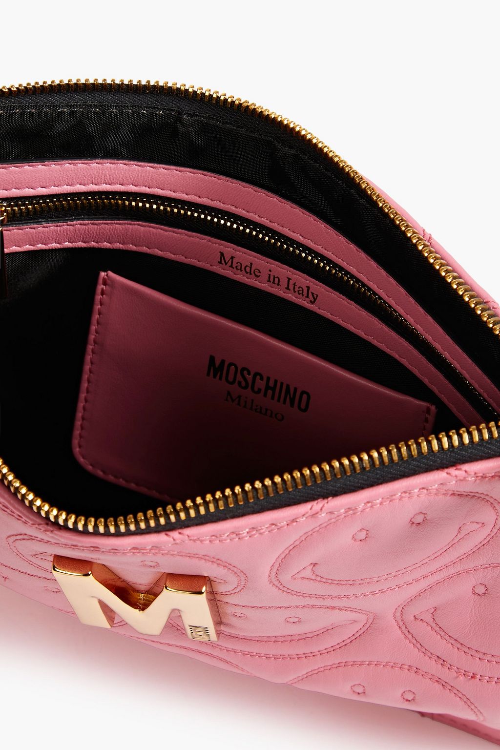 MOSCHINO Quilted leather clutch