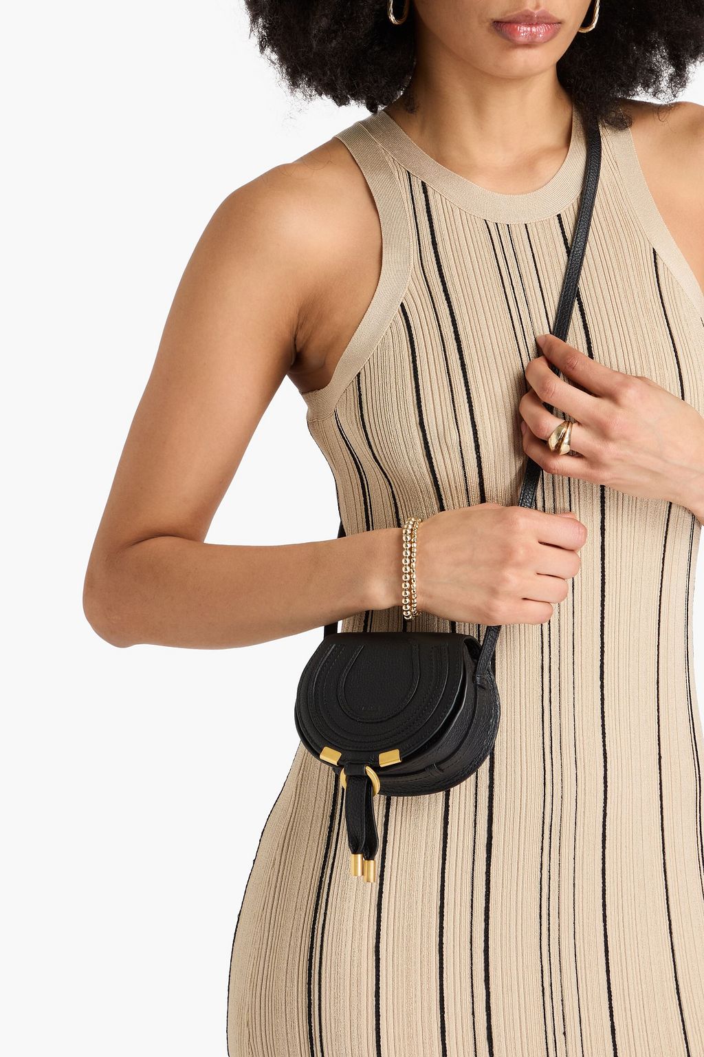 CHLOÉ Marcie pebbled-leather cross-body bag