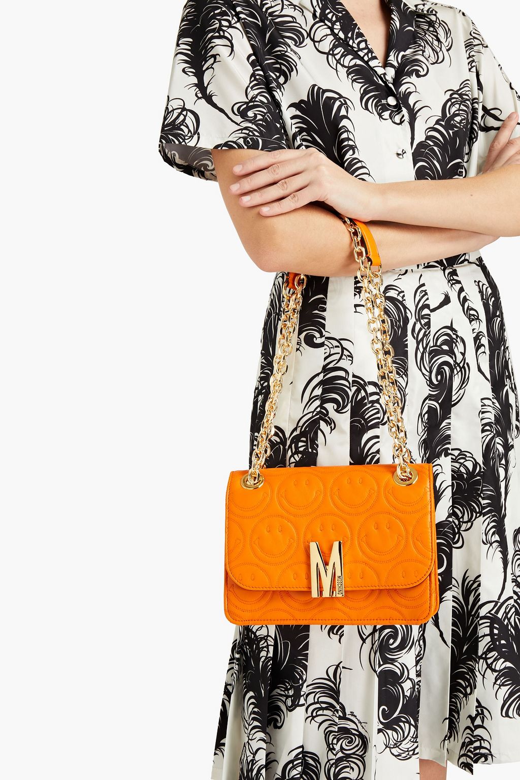 MOSCHINO Schultertasche aus gestepptem Leder