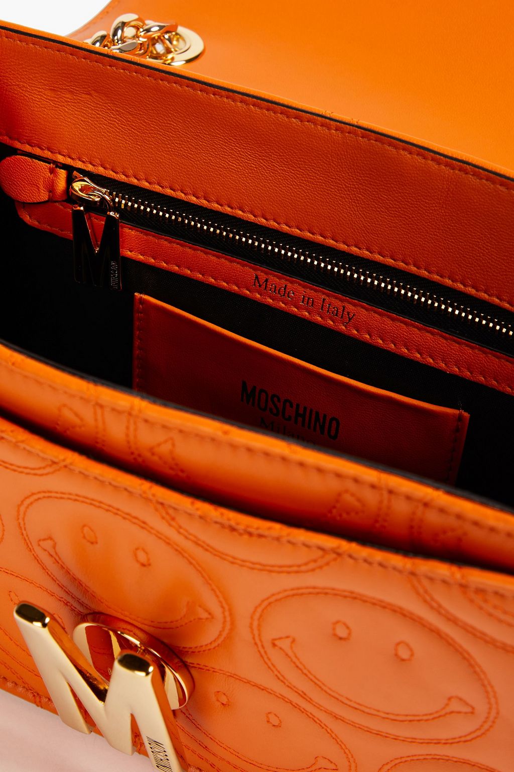 MOSCHINO Schultertasche aus gestepptem Leder