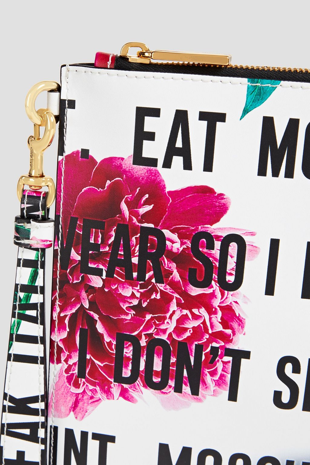 MOSCHINO Printed leather clutch