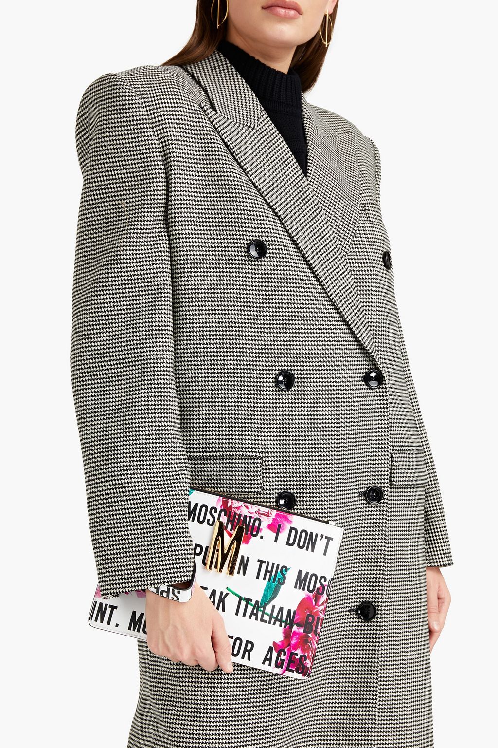 MOSCHINO Printed leather clutch