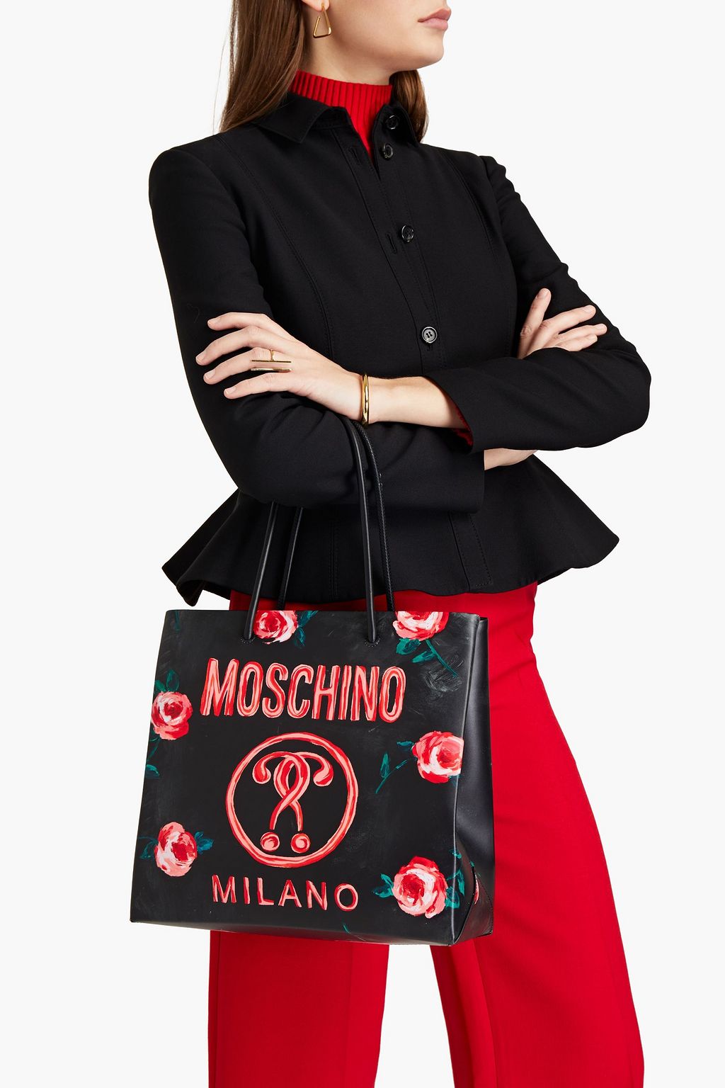 MOSCHINO Printed leather tote