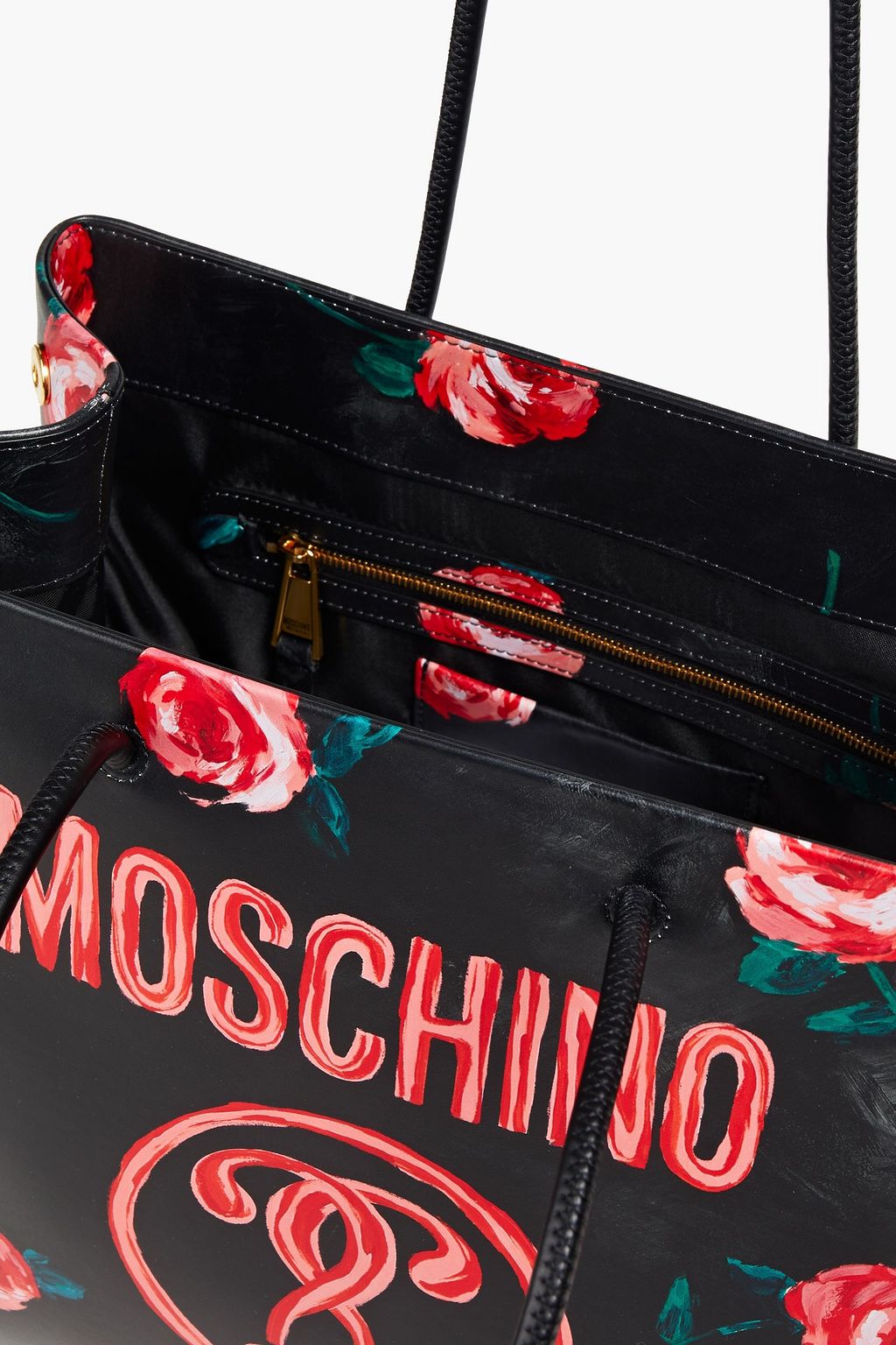 MOSCHINO Printed leather tote