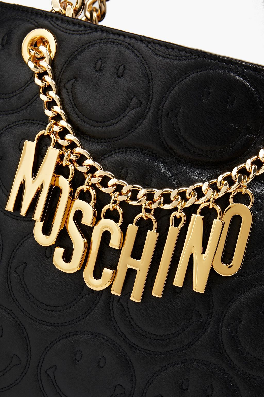 MOSCHINO Embellished quilted leather shoulder bag THE