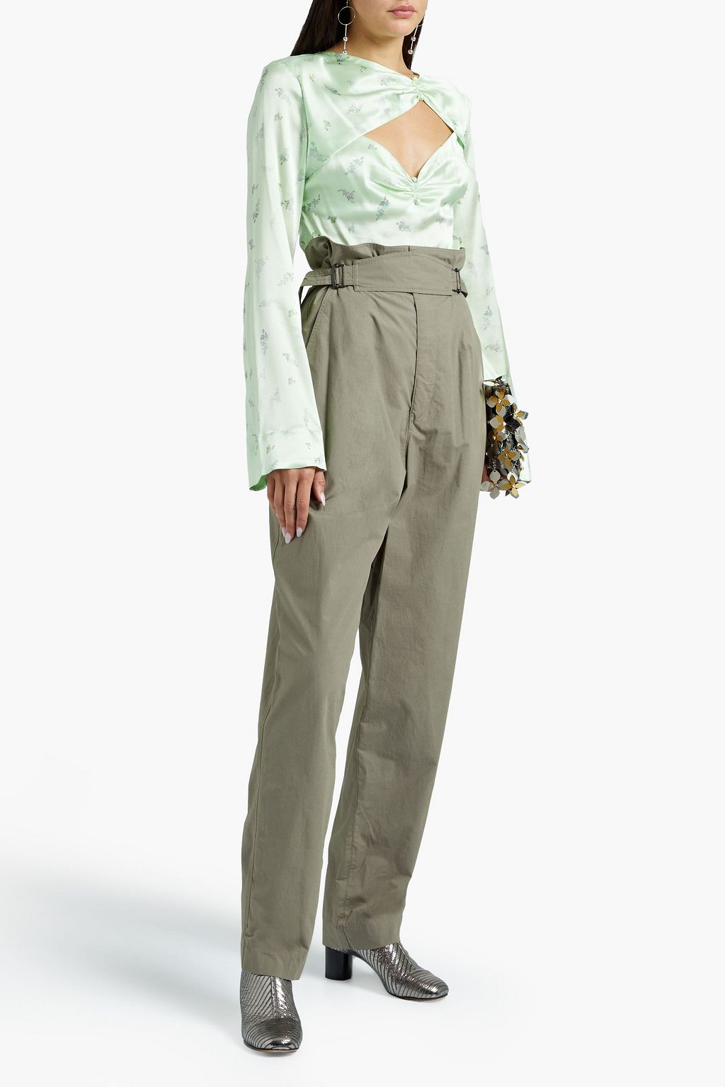 ISABEL MARANT Pierson buckled cotton-poplin tapered pants | Sale up to off | THE OUTNET