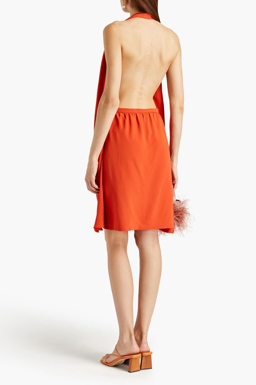 M MISSONI Open-back draped crepe halterneck dress