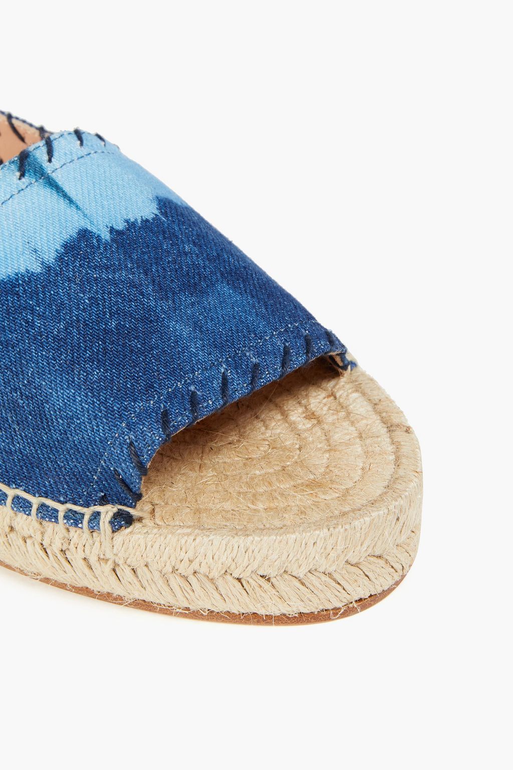 ALBERTA FERRETTI Tie-dyed denim slingback espadrilles